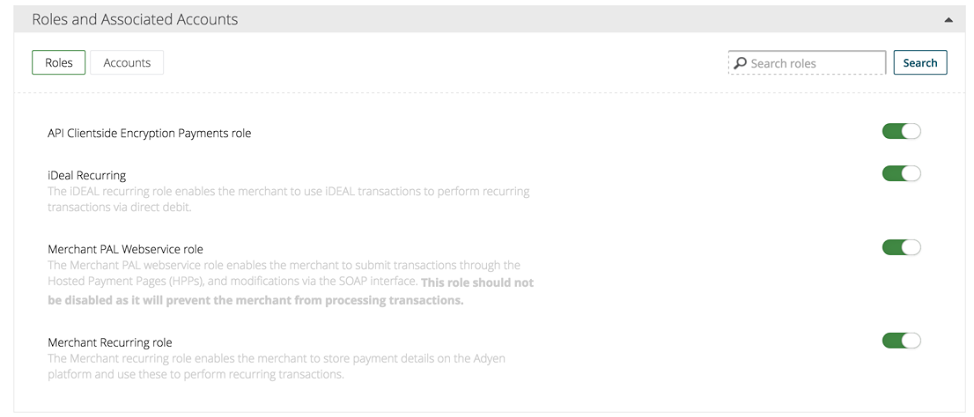Adyen roles